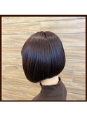 大人可愛い丸みワンレンボブ