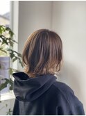 ハイライト×外ハネ