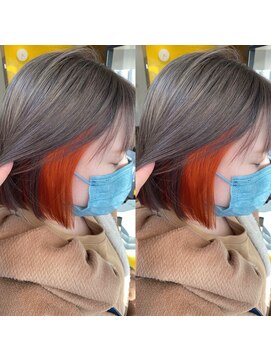 リン(Lin.) オレンジ×グレージュ×インナーカラー