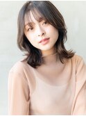 ケアブリーチブロンドカラー/大人可愛い外ハネボブ/学割U24