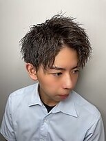 ブルーオーシャン 大牟田店(BlueOcean)&nbsp;アップバングショート ソフトツイストメンズパーマ