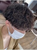 波巻きスパイラルパーマ波巻きパーマメンズマッシュウルフカット