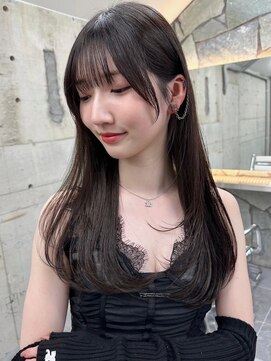 サイン 渋谷(SIGN) 韓国ヘアーハッシュカットレイヤーカットグレージュブリーチ無し