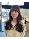 ワイドバング似合わせカット／艶髪カラー