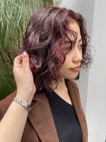 ノラギンザユー(NORA GINZA/U)&nbsp;顔まわりカット暖色カラーボルドーカラーワインレッドボブ