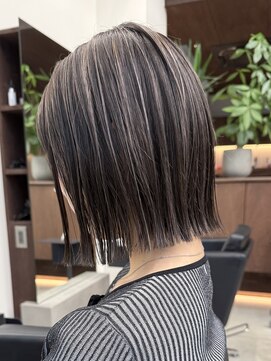 ノード(NODE) 栄ハイライト透明感耳掛けボブスタイル