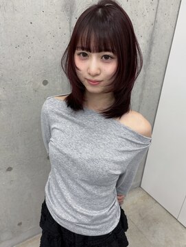 ワインレッド/ハイトーン/ブリーチ/ワンカラー/名古屋