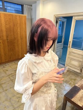 ディフィー 梅田(Defi) ピンク×ブラック ルーツカラー/大阪/梅田/デザインカラー