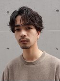 シャドウパーマルーズパーマセンターパート大人メンズヘア