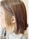 【filo山口】インナーカラー×WHITE SILVER×Oliveアッシュ