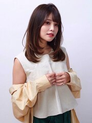 【AUBE HAIR】大人かわいいナチュラル_セミロング