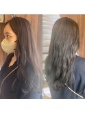 カーキグレージュ×透明感