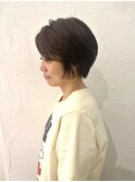 マッシュショート/アッシュカラー/ツヤ髪スタイル/黒髪スタイル