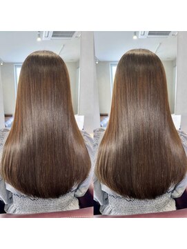 トラップヘアー 髪質改善トリートメント縮毛矯正美髪ヘア艶髪ロング透明感カラー