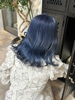 ヲタク(wotaku.)&nbsp;ネイビーカラーブルーカラー青髪ダブルカラーブルーシルバー艶髪