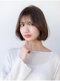 20代30代大人かわいい小顔くびれレイヤーカット切りっぱなしボブ