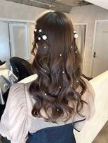ハーフツインアレンジ/パールアレンジ/結婚式ヘアセット/結婚式