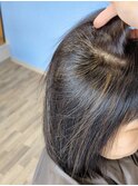 暗めの白髪染めから初めての【脱白髪染めハイライト】[みどりの]