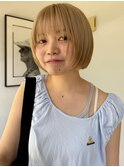 黒髪/ボブルフ/ネビージュ/小顔/ワンレン/栄/髪質改善/前髪