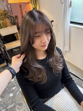 チャプター 問屋町(chapter) 透明感ケアカラーブラウンベージュカラー顔まわりレイヤー韓国