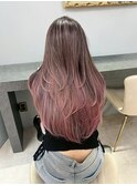 ケアブリーチベージュで柔らか質感ダブルカラーパープルで透明感