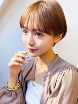トレフル 東岸和田店(Trefle) 透明感◎耳掛けマッシュショート軽やかオレンジベージュ