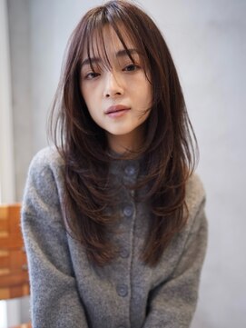 ニコ トウキョウ(nico TOKYO) ロングレイヤーショコラグレージュ顔周り前髪カットハッシュ