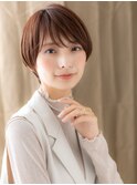マッシュショート/小顔カット/小顔ショート/マロンブラウンe