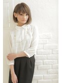 外国人風グレージュボブ