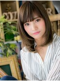 ■bliss川口12-2★■斜めバング&ヌーディーストレートで透明感