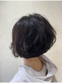 やわらかくしゅっとボブ/ダークアッシュ/レトロガーリー/30代