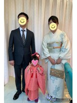 ヘアースタジオエル&nbsp;七五三、3歳、母親の着付け、ヘアーセット、メイク。