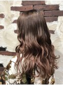 ピンクベージュ×グラデーション