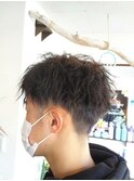 メンズカット襟足刈り上げくせ毛風パーマカジュアル
