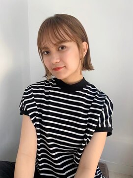 ガーデン オオタカノモリ(garden otakanomori) ニュアンスボブヌーディーベージュインナーカラーボブ