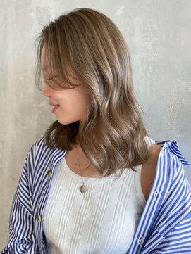 アイティーバイアルバム 松戸店(IT by ALBUM) オリーブベージュミディアム_グレージュカラーボブ_ba400671