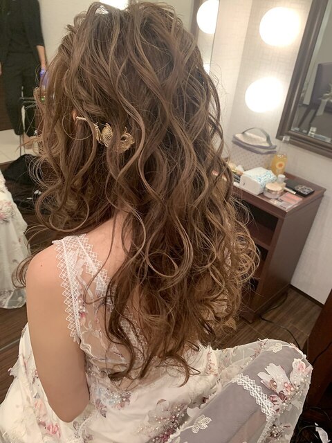 ロング　ヘアアレンジ　ブライダル