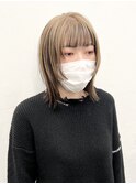 黒髪小顔クラゲヘアーオリーブグレーココアベージュ