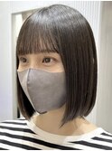 前下がりボブ 切りっぱなしボブ ショートボブ 縮毛矯正 髪質改善
