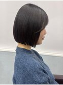 黒髪ボブルフネビージュ小顔ワンレン