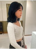 ブルーブラック20代30代髪質改善ハイライトブリーチカット立川