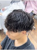 メンズ波巻パーマ 刈り上げマッシュスパイラルパーマ