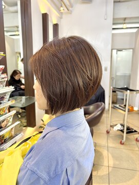 ヘアアーク(HAIR arc) ショートボブ#前下がり#ニュアンスカラー#ひし形#くびれかわいい