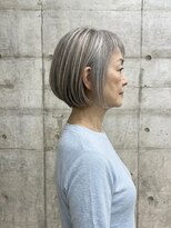 リトマス 二子玉川(litmus)&nbsp;二子玉川/白髪ぼかし/レイヤーボブ/60代/艶髪/ボブ/丸みボブ