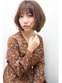 ココアブラウン×甘め愛されふんわりボブ【北新地　西梅田】