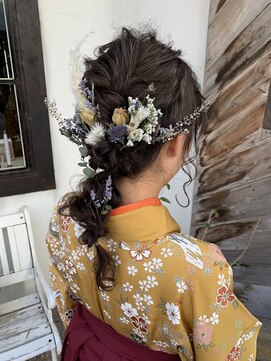 ヘアー アイス カンナ(HAIR ICI Canna) 卒業式袴ヘア！人気のドライフラワーアレンジ！【袴着付け】