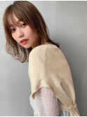ラフな質感色っぽガーリーミディアム/こなれヘア/サイドバング