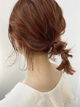 イコ 表参道原宿(ico) ダブルカラー オレンジ ケアブリーチ 前髪