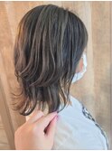 『 暗髪グレーパープル☆ ハイライト風抜け感デザイン 』