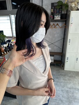 シールドヘアー 沖縄 新都心(C'LD Hair) 【 C’LD 】イヤリングカラー/ロングボブ/大人ボブ/ラベンダー